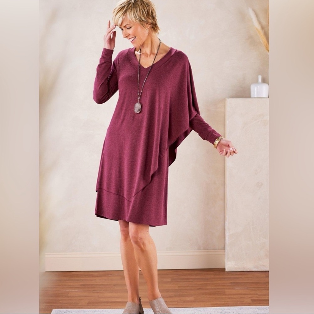 NEW Soft Surroundings Marla dress in ruby heather Sz Small